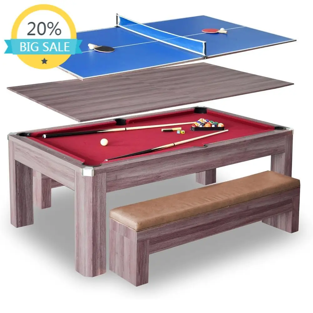Bench-Included Billiards Table Combo Set