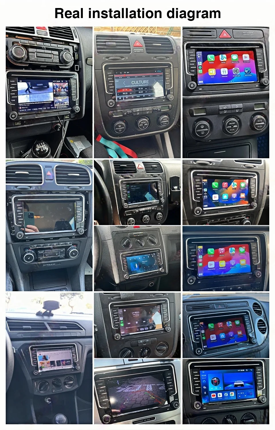 Junsun 7 "9" 10 "CarPlay Android Autoradio für Volkswagen VW Golf Passat JETTA Skoda SEAT Auto Intelligentes System 2din GPS Autoradio – Detail 3