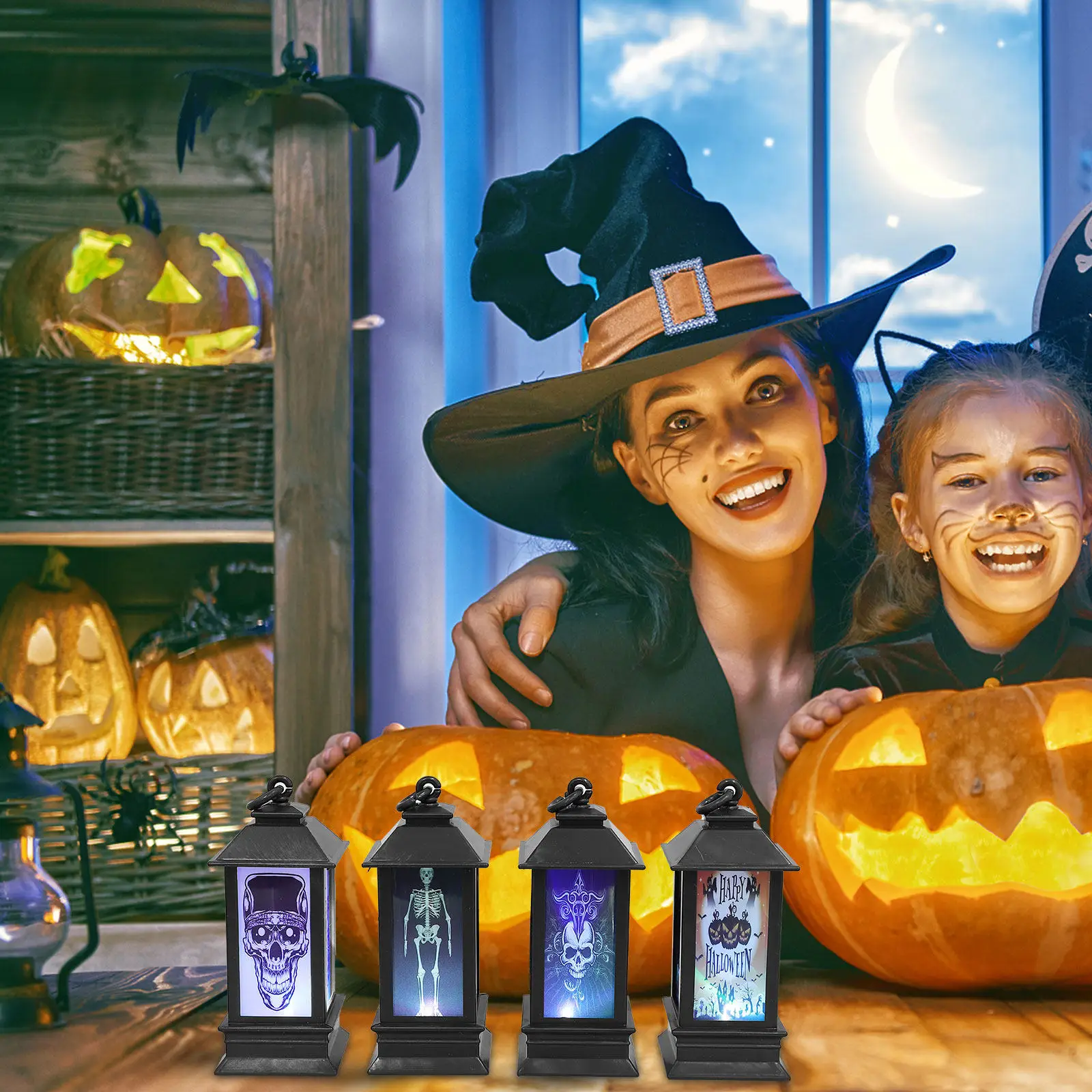 4-セット-ハロウィン-スカル-ライト-ランタン-diy-用品-クラフト-子供用-明るい色-環境に優しい-安全な素材-実践能力