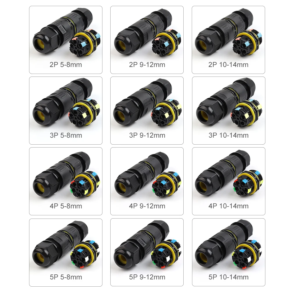 IP68 M25 Quick Lever Terminal Led Lighting Wire Connectors Outdoor Waterproof Connector 2/3/4/5 Pin RainProof Junction Box