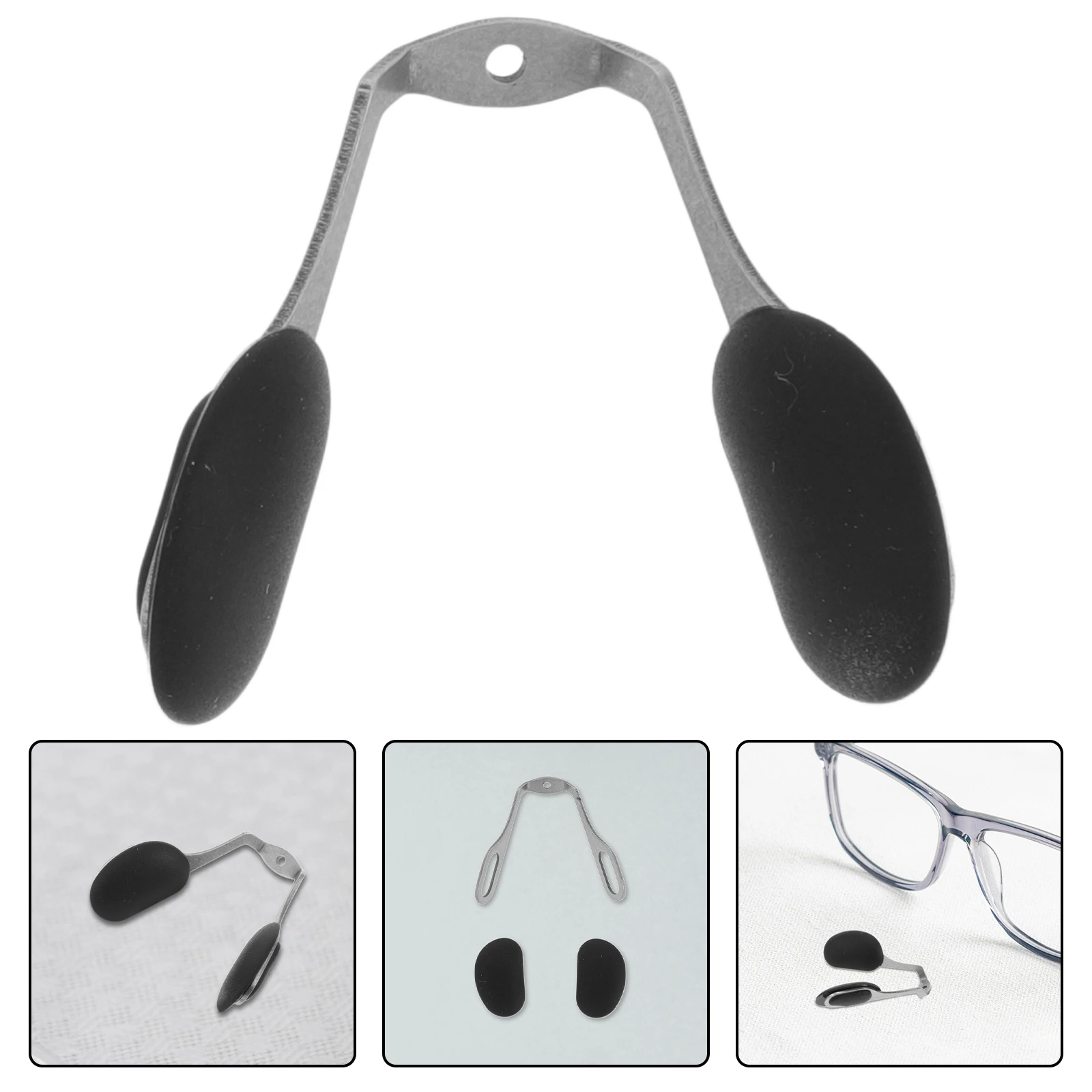 

2pcs Screw-In Sunglasses Nose Pad Bracket Anti Slip Eyeglass Grips Replacement Support Frame U Shape Stainless Steel Fixing Tool