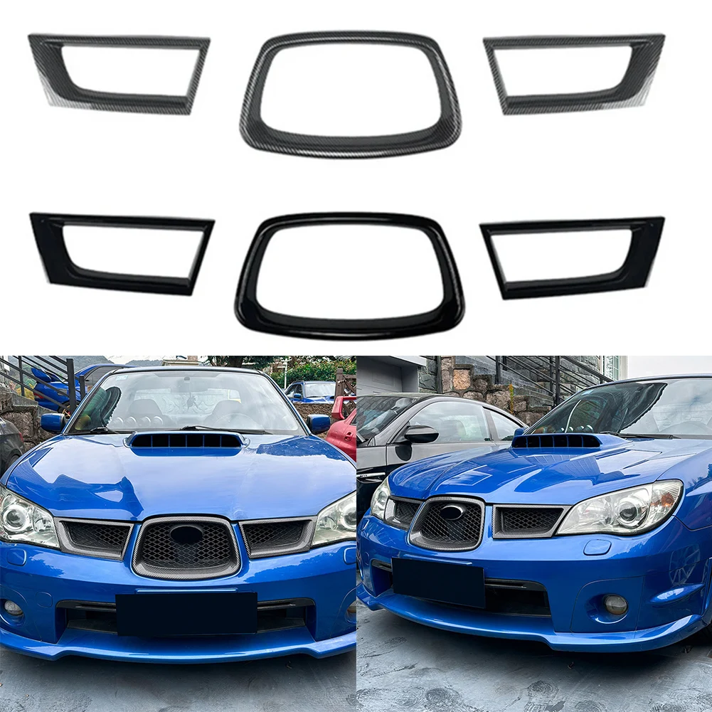 

Для Impreza Для WRX STI 9th 2006-2007 Передняя решетка капота Решетка бампера Накладка черного цвета ABS Accesorios Para Auto Простая в использовании