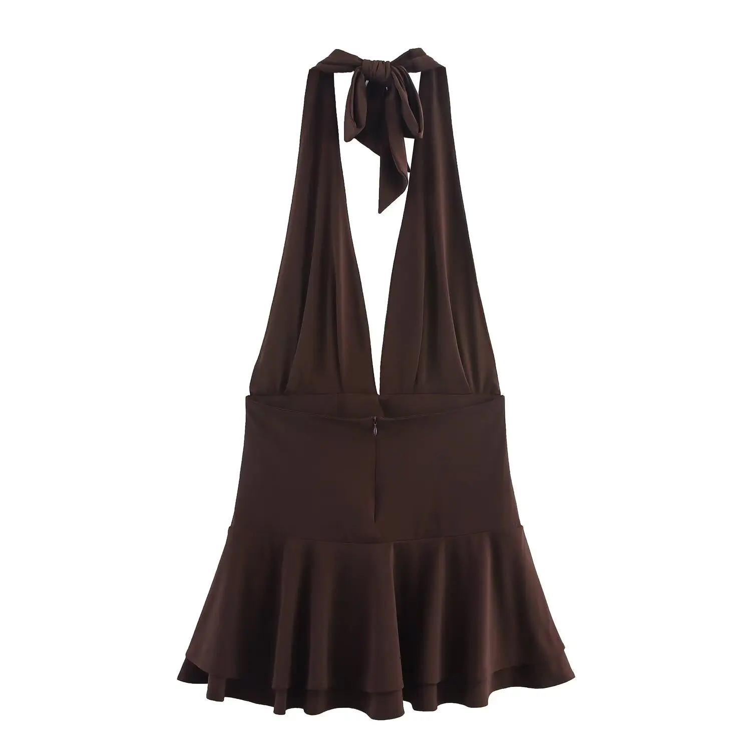 فستان نسائي جديد من JNLEAOG لفصل الخريف بتصميم معلق على الرقبة، فستان بدون أكمام على شكل حرف H بلون واحد مصنوع من ألياف البول...