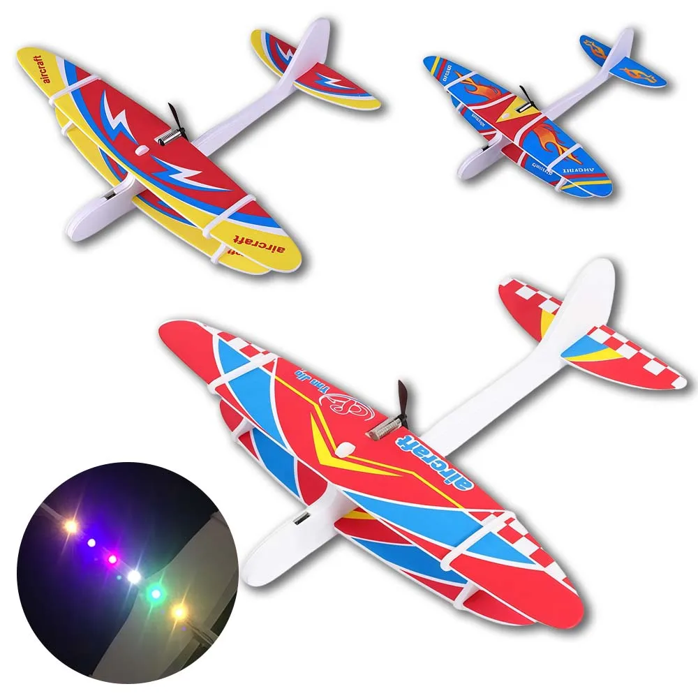 

Electric Foam Glider Plane | Hand-Throw Airplane with USB Charging | Outdoor Aircraft Model |Outdoor Assembly Model Toy for Kids