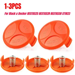 Tampa do carretel para Black Decker Strimmer, linha capa, peças do aparador, BEST525, BEST528, BEST530, ST1823, 1-3pcs