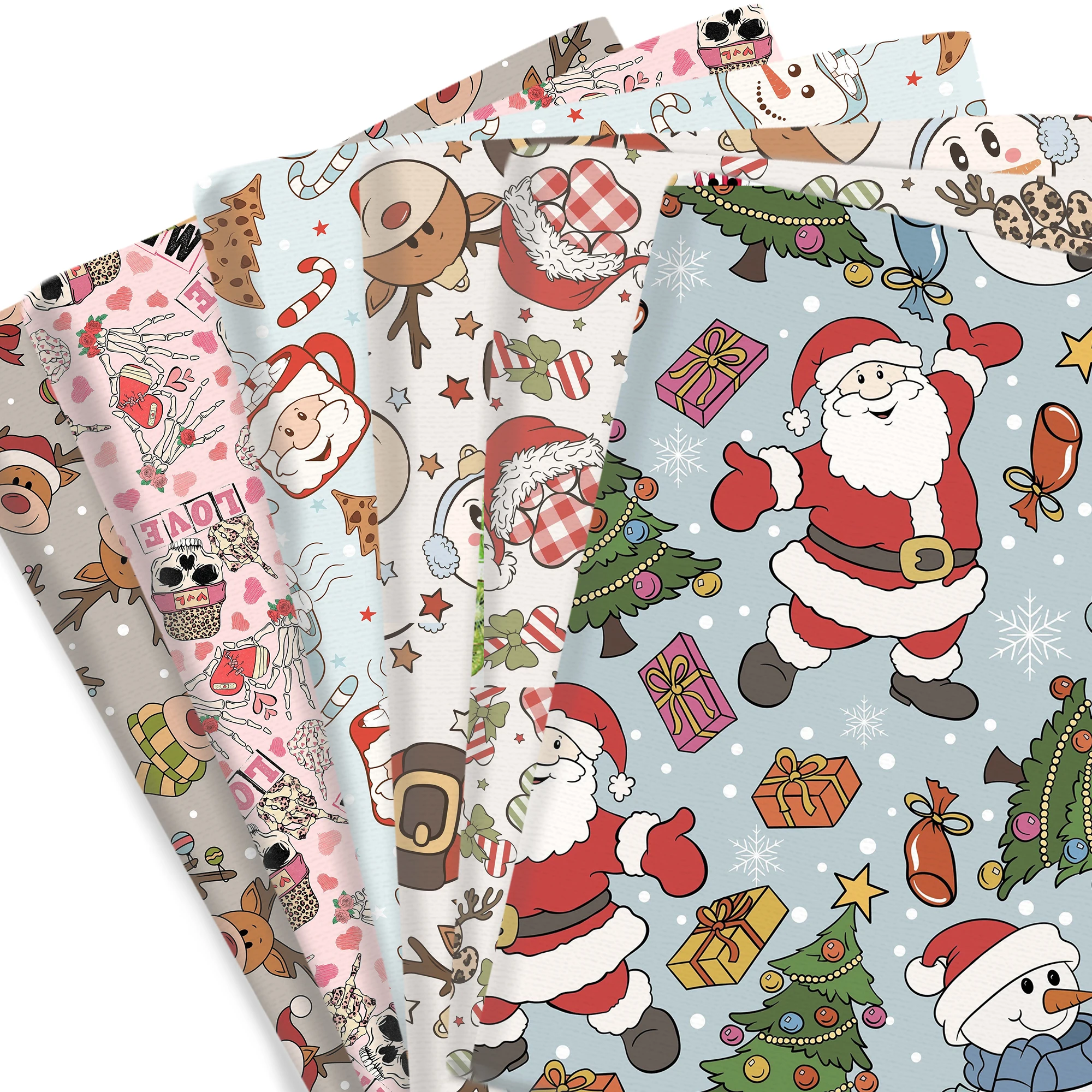 Merry Christmas Polyester Cotton Fabric Printed Cloth Sheet Handmade Material DIY Dress Supplies Home Textile Patch 50*145cm