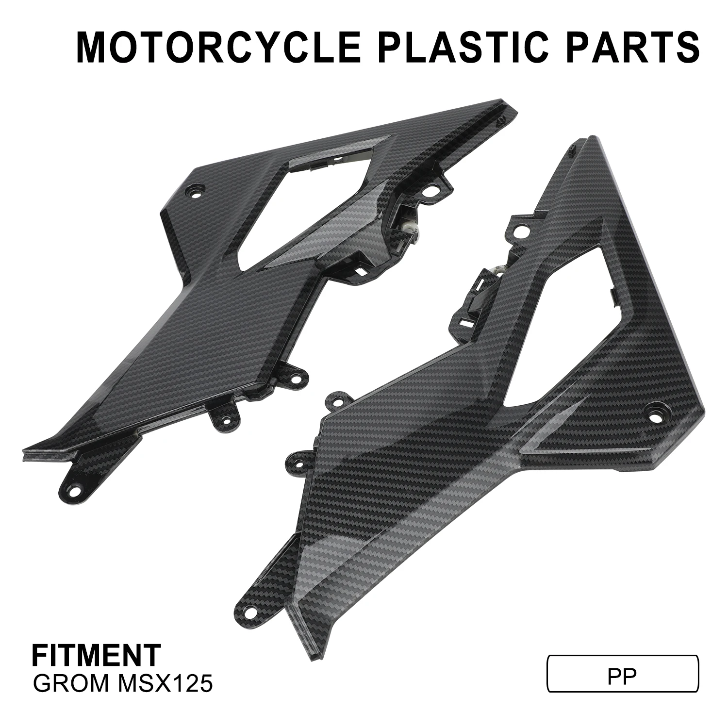 

Motorcycle Accessories MSX125 Rear Section Side Cover Frame For HONDA GROM MSX MSX125 Fairing Set PP Carbon Fiber Pattern