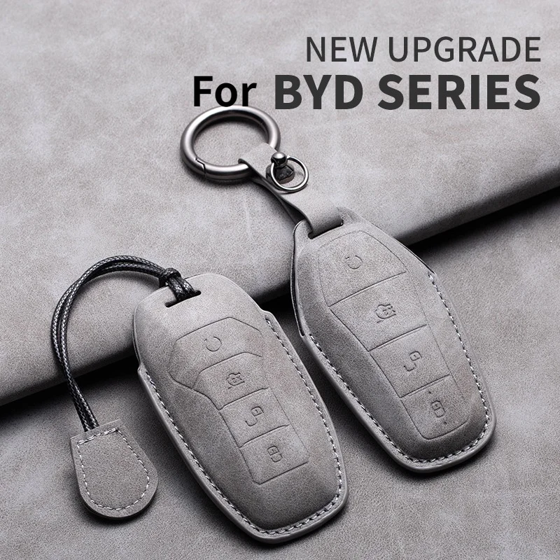 

For BYD Seal Dolphin Song Plus Atto 3 Han EV Tang DM Qin Leather Car Key Case Cover Car Remote Keychain Shell Fob Accessories