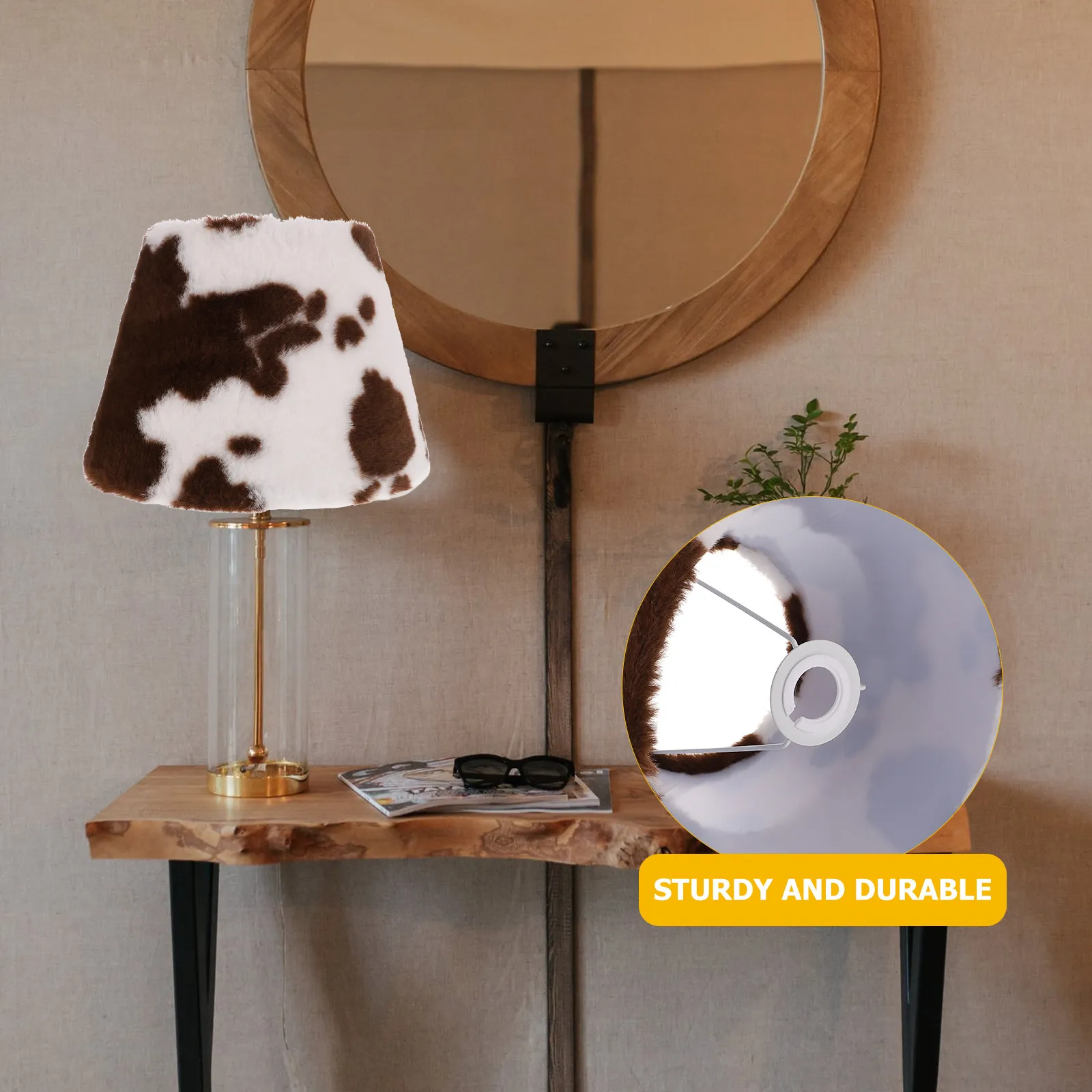Creative Pattern Long Pile Lampshade Soft Cover Table Lamp Shade Bedside Lamp Replacement Lampshade Table Light Shade