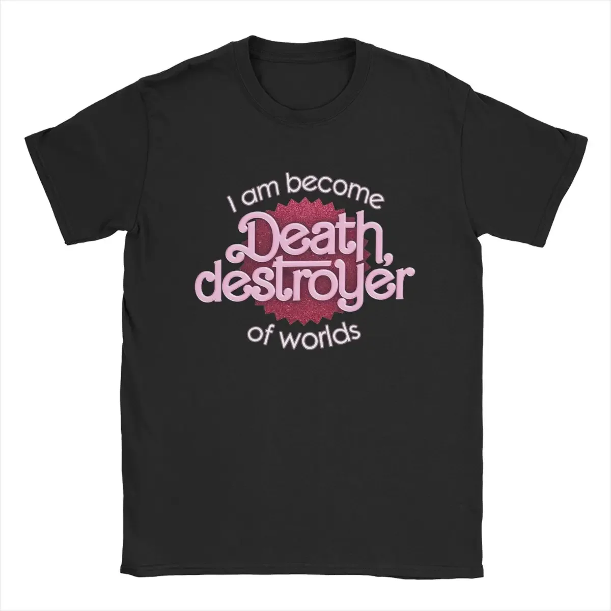 

Funny Barbenheimer I Am Become Death Destroyer Of Worlds T-Shirts Men Cotton T Shirt Short Sleeve Tee Shirt Gift Idea Clothing