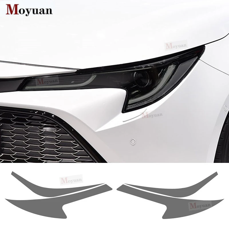 Car Headlight Protective Film Transparent Smoked Black Sticker For Toyota Corolla E210 2019-2022 Touring Sport Hybrid Hatchback