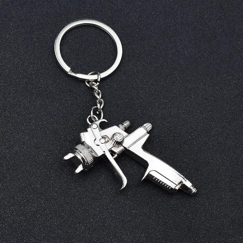 1Pcs Women Men Metal New Water Gun Keychain Car Wash Tools High-Pressure Water Gun Model Key Chain Party Gift Pendant Key Ring