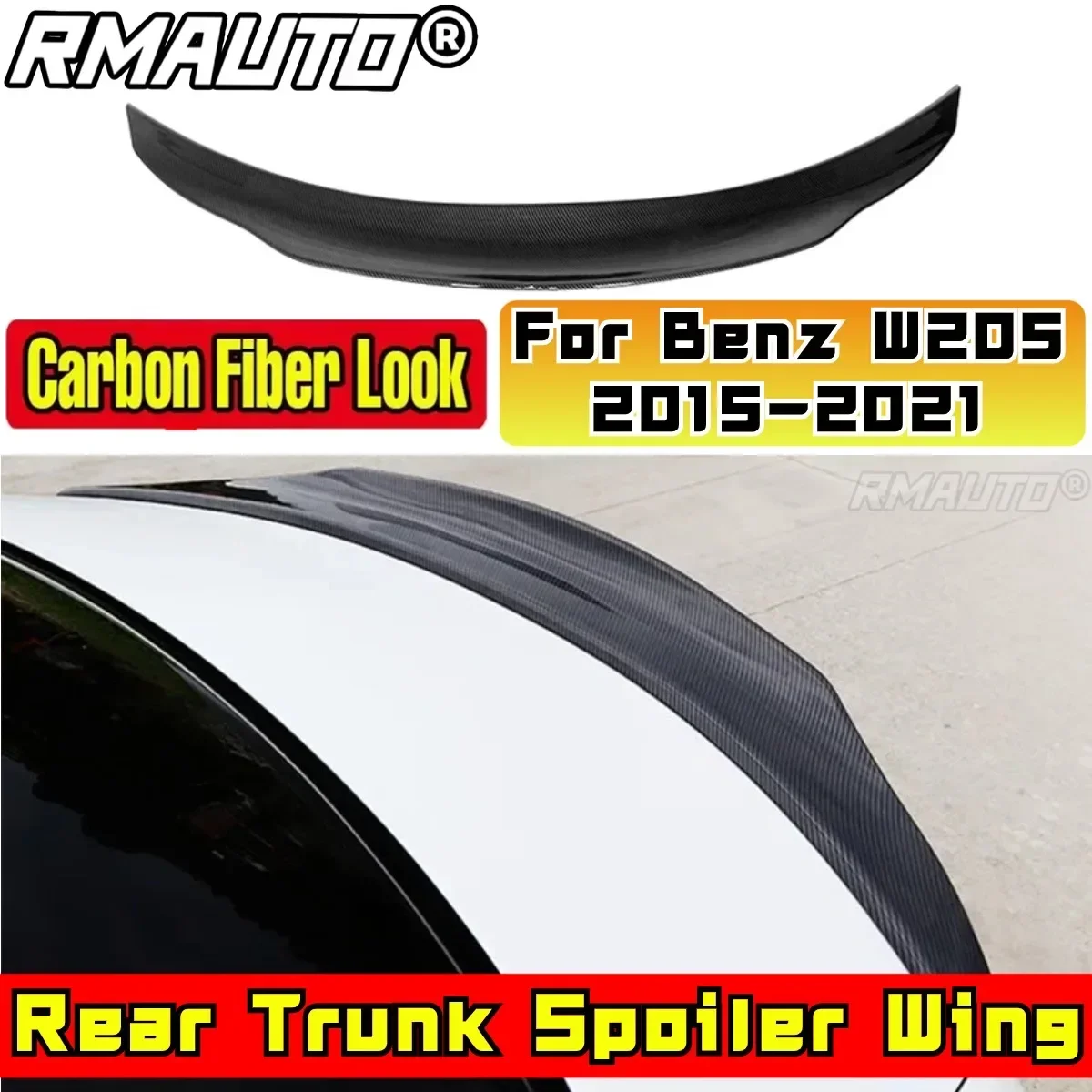 For Mercedes Benz C-class W205 C260 C43 C63 AMG 4Door 2015-2021 Rear Spoiler Wing Body Kit Car Rear Trunk Spoiler Tunning Part