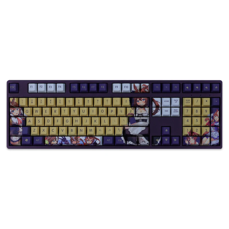 Tokai Teio Keycap Pretty Derby Uma Musume 108 klawiszy PBT DYE sublimacja profil wiśniowy MX przełącznik osi poprzecznej klawiatura mechaniczna