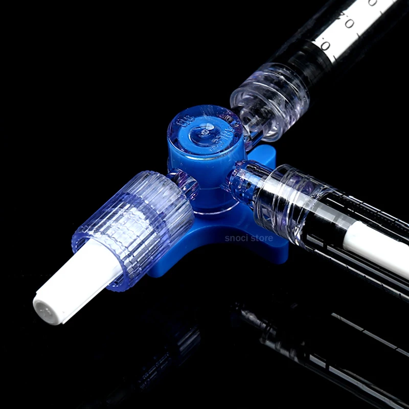 Plastic Three Way Stop Cock Luer Lock Adapter Disposable 3 Way Stopcock T-Connector Extension Tube Valve for labortory，Sterile