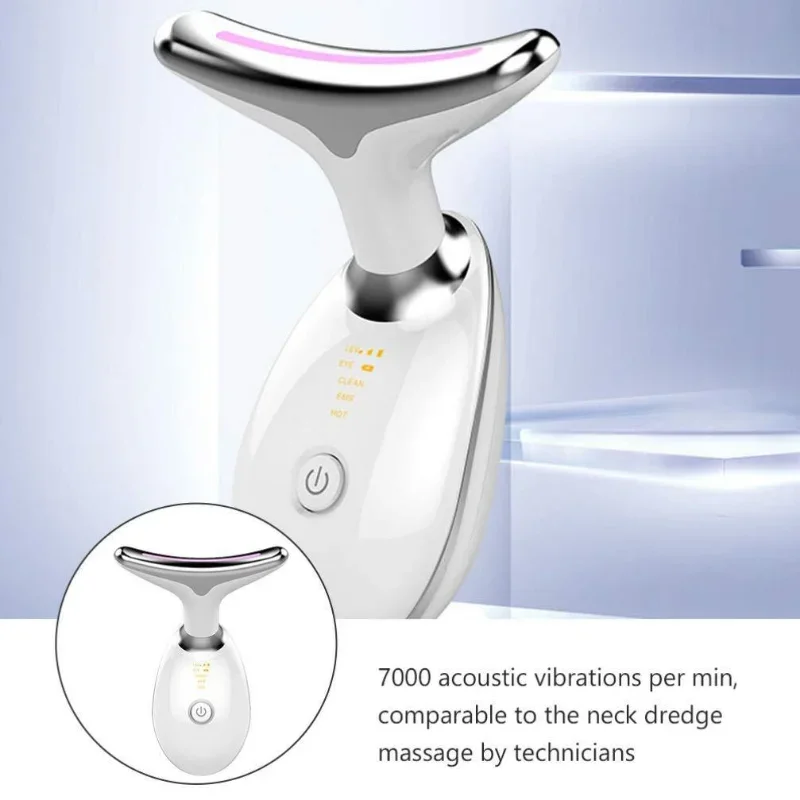 LED Photon Therapy Skin Neck Face Beauty Device Facial Lifting Machine EMS Face Massager Reduce Double Chin Anti Wrinkle Skin