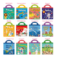 Portable Kids Reusable Waterproof Sticker Book DIY Brain Boost Creativity Motor Skills Tear-Proof Early Learning 3+