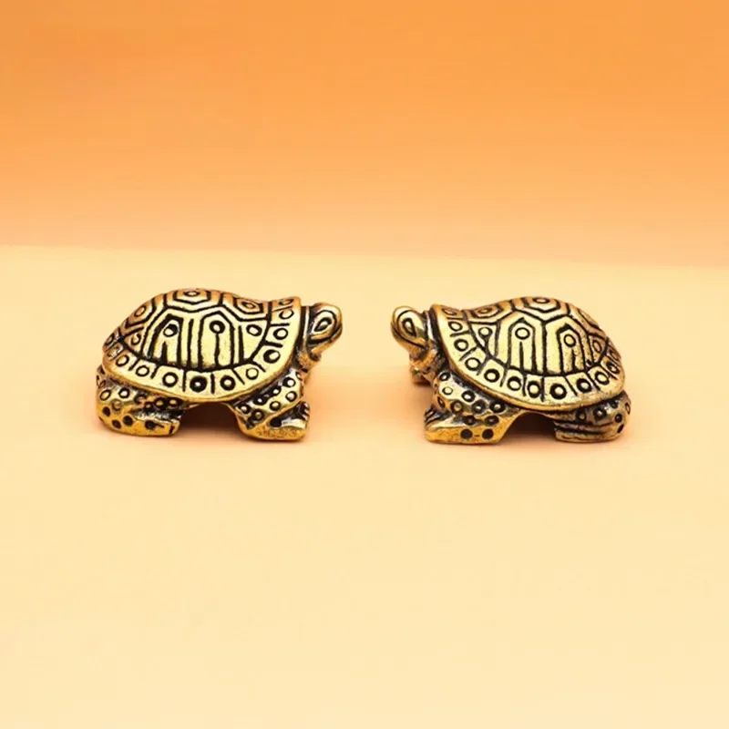 Antique Solid Brass Turtle Ornaments Longevity Animal Sculpture Home Office Desk Decorative Simulation Ornament