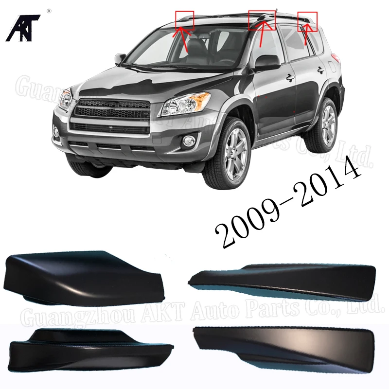 

Roof rack cover roof bar end shell for Toyota RAV4 2009 2010 2011 2012 2013 2014 black color 4PCS/LOT luggage racks