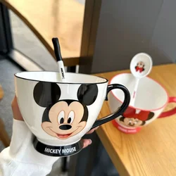 New 450-500ml Disney Oatmeal Breakfast Cup Kawaii Mickey Mouse Gift Box Ceramic Mug Cartoon Cute Decor Children's Milk Cup Gift