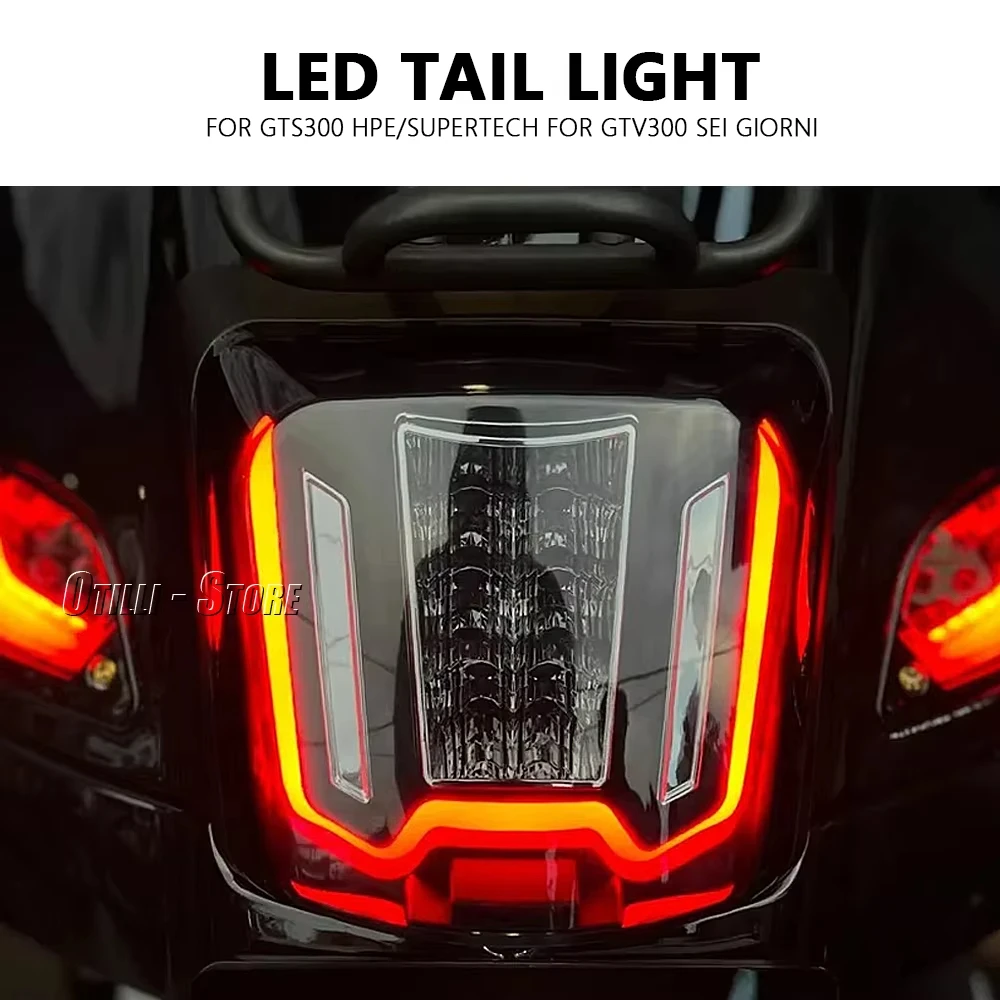 Motorcycle LED Tail Lamp Rear Brake Tail Run Light Smoky Black Lens Taillight For Vespa GTV300 Sei Giorni gtv 300 GTS300 GTS 300