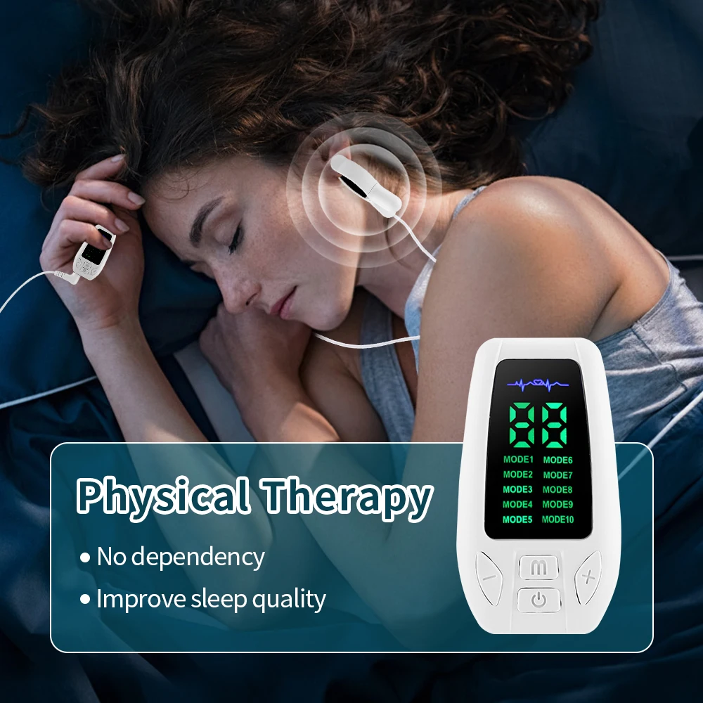 CES Sleeping Aid 10 Modes Microcurrent Stimulation Insomnia Electrotherapy Device Anxiety Migraine Relieve Head Pain Relax