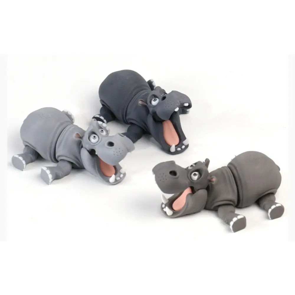 

Creative Design 3D Printed Hippopotamus Cute Style Rotatable Simulation Hippopotamus Model toy PLA Poseable Joints