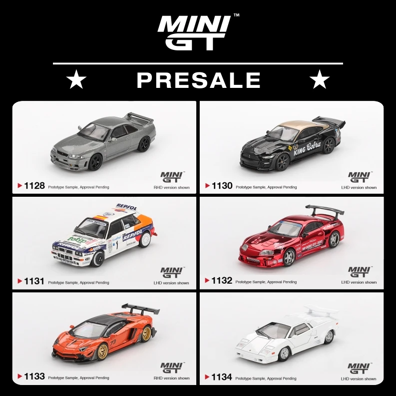 

Предпродажа MINIGT 1128 1:64 Supra Top Secret Lamborghini R33 GT500 Lancia, литая под давлением модель, коллекция игрушек 1130 1131 1132 1133 1134