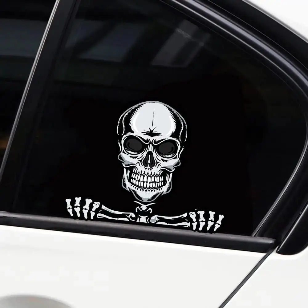 Horror Skull Car Fun Decorative Sticker, Fun Peep Decal, Suitable for Cars, Windows, Bumpers, Waterproof Vinyl Car Stickers