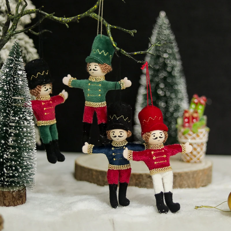 Nussknacker Soldat Weihnachten handgemachte Ornament hängen Weihnachtsbaum Anhänger Home Decor Party Urlaub Neujahr Geschenk Zubehör
