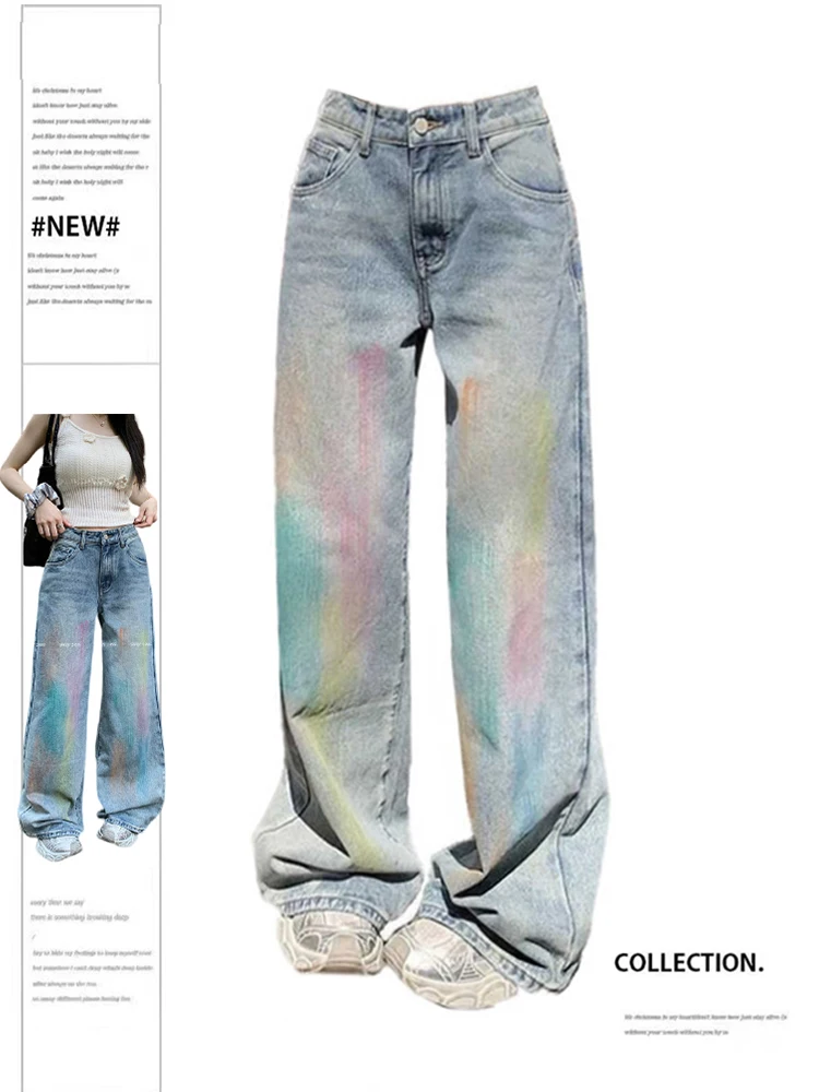 

Women's Baggy Jeans Vintage Cowboy Pants Harajuku Aesthetic Oversize Punk Denim Trousers Aesthetic Y2k Trashy 2000s Clothes 2024