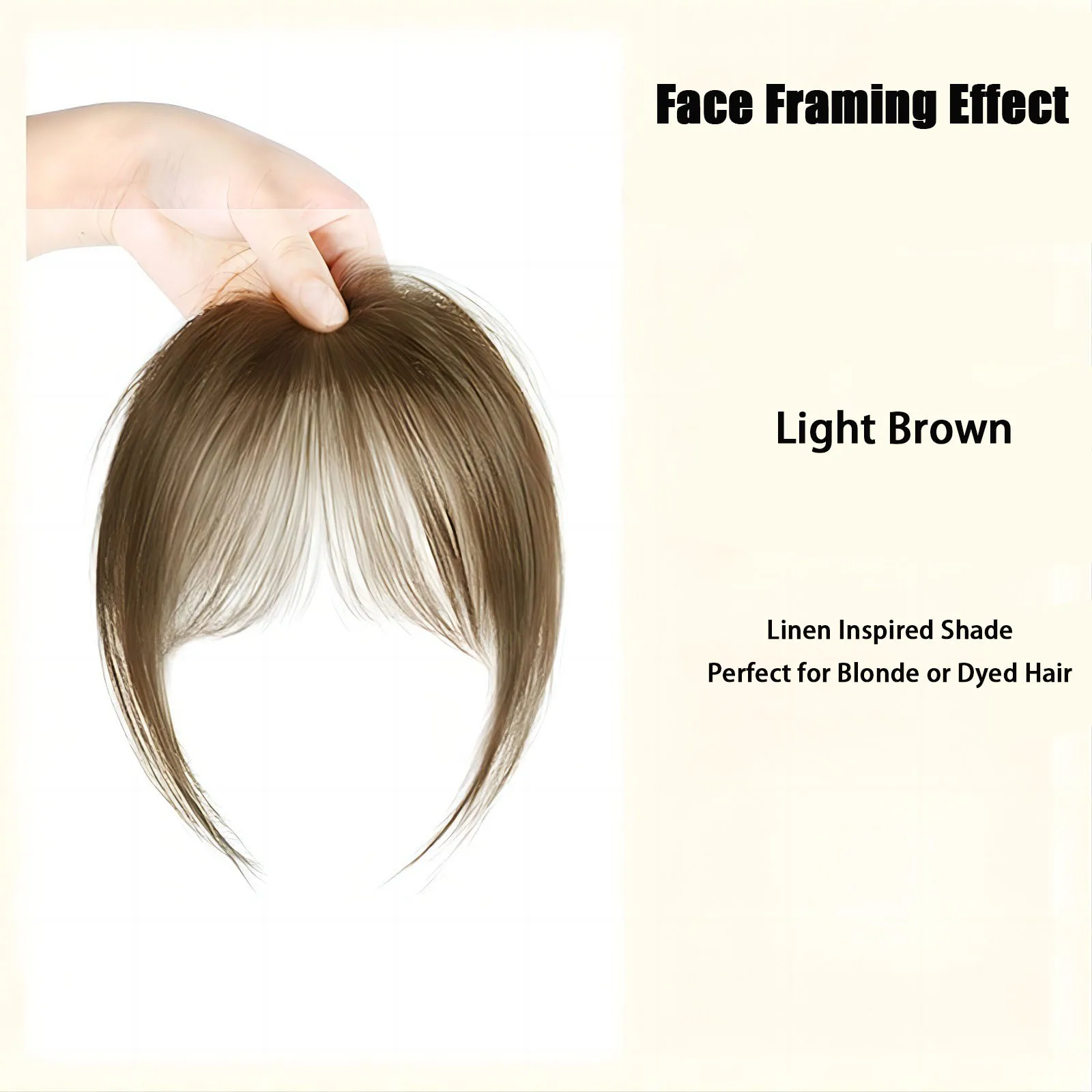 Synthetischer Clip-in Air Bangs Haarteil Unsichtbarer Gesichtsrahmen-Fransen Natürlicher Look Leichtgewichtige Fake Bangs Haarverlängerung für Frauen – Detail 6