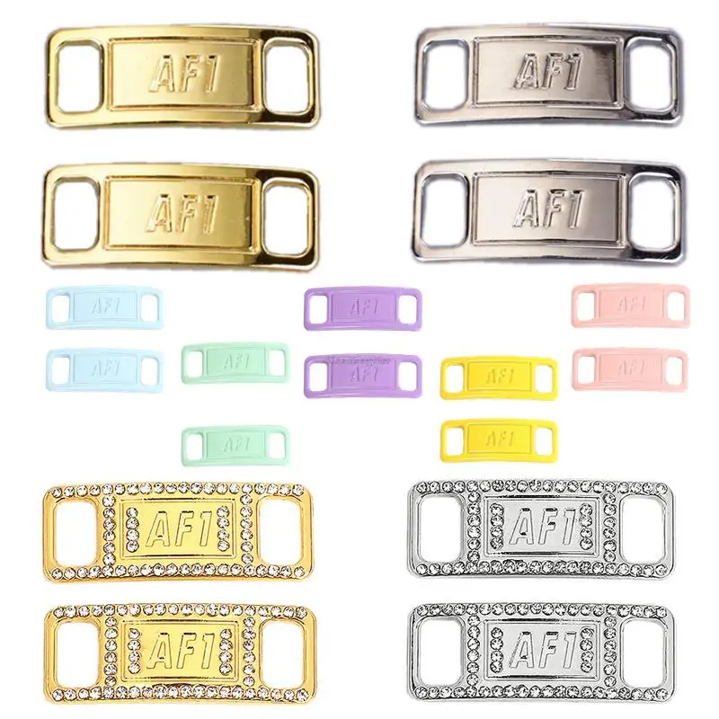 Sneaker Laces Buckle Combination AF1 Diamond Shoe Charms Quality Metal Shoelaces Decorations Air Force 1 Shoes Accessories