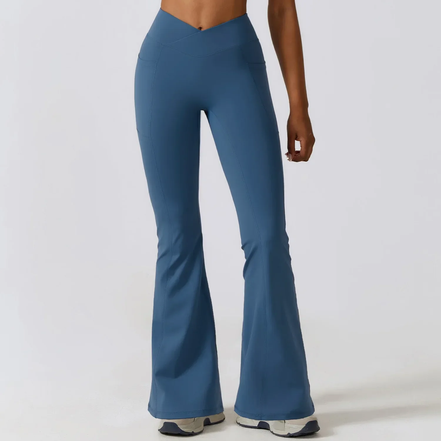 Leggings da donna pantaloni da yoga slim da donna pantaloni a gamba larga a vita alta pantaloni sportivi a zampa d'elefante fondo traspirante ad asciugatura rapida Pantaloni fitness