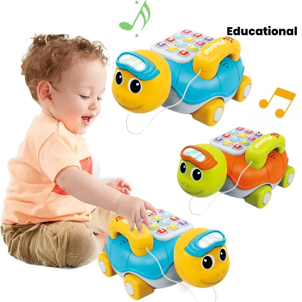 Nova tartaruga musical rastejando brinquedos do bebê interativo brinquedo do telefone do bebê com luzes de música piano crianças aprendizagem precoce brinquedo educativo