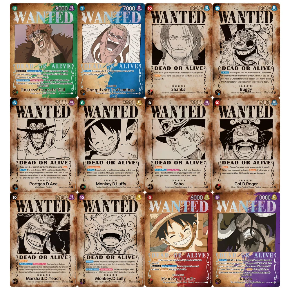 Tarjetas Coleccionables de ONE PIECE, Juego de Cartas de Anime Hechas a Mano con Buggy Sabo, Monkey.D.Luffy, Portgas.D.Ace, Gol.D.Roger, Regalo