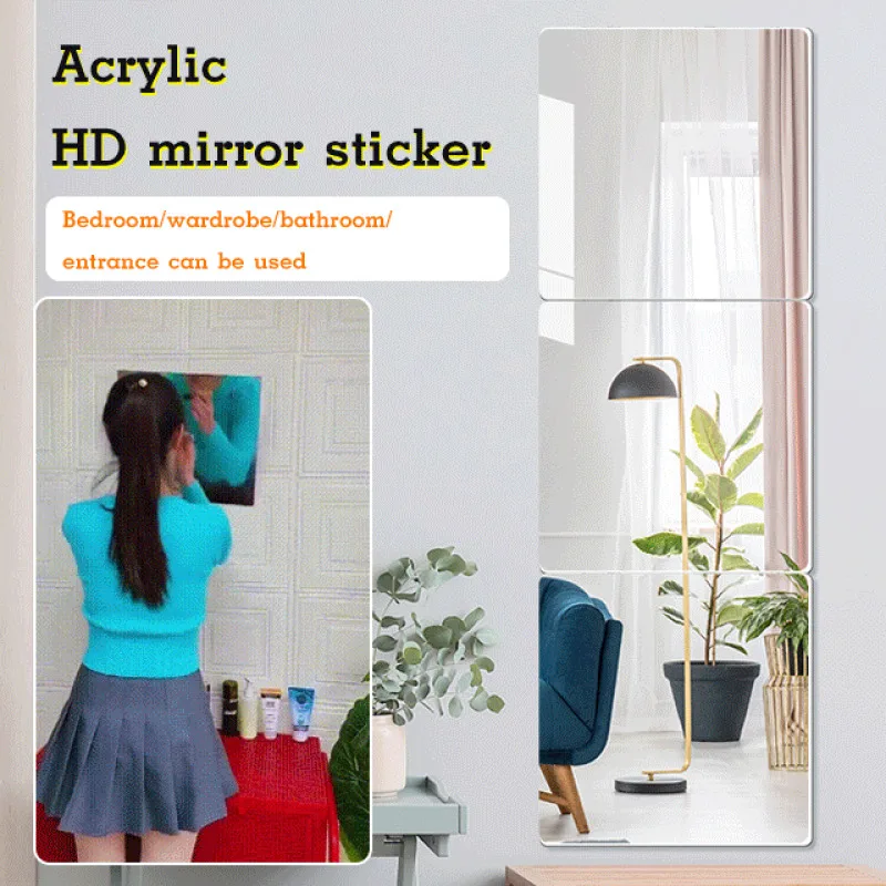 Anti-fall wall mirror patchwork sticker wall self-adhesive dormitory fitting mirror fall-proof full-body mirror wall stickers