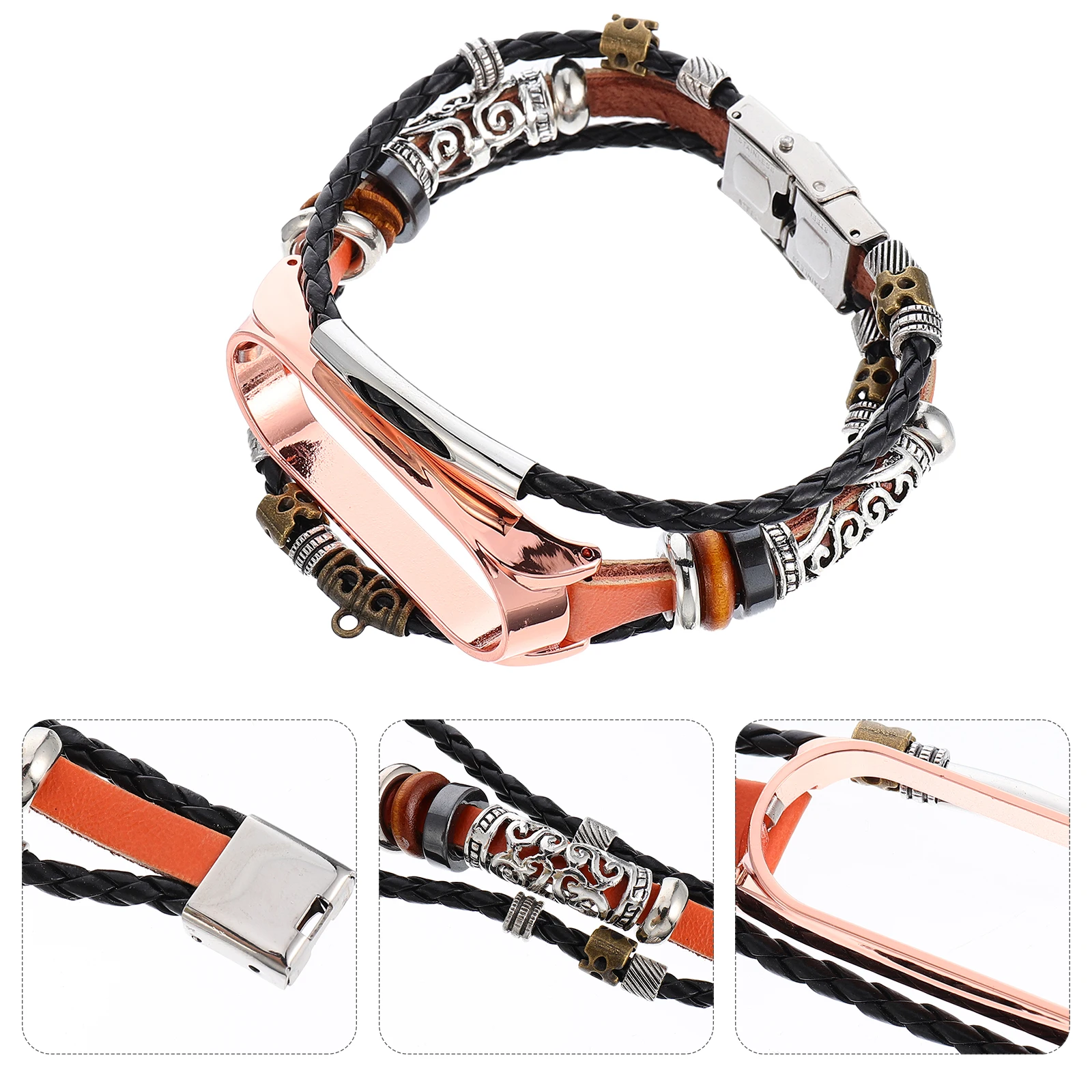 

Metal Buckle Watch B DIY Strap Vintage Style Replacement Wristb Zinc Alloy Compatibility Smart Bracelet Watch