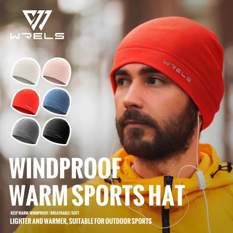 WRELS Zimowe termiczne czapki sportowe do biegania dla mężczyzn Miękka wiatroodporna czapka turystyczna Kolarstwo Snowboard Narciarstwo Ciepła czapka sportowa na zewnątrz