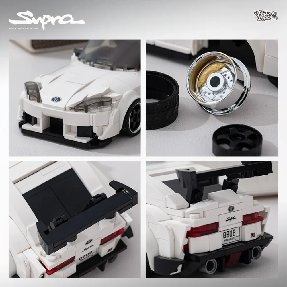Sportwagen Toyota No.Supra MOC 367PCS Speed Racer Auto Bouwstenen Voertuig Bakstenen met Container Display Box Kerstcadeau