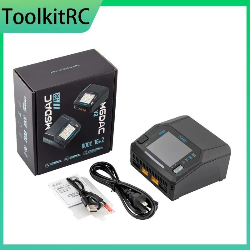

ToolkitRC M6DAC V2 M6DAC Pro Двухканальное интеллектуальное зарядное устройство Lipo Разрядник переменного тока 200 Вт/300 Вт постоянного тока 800WX2 28A 1-6S LiHV