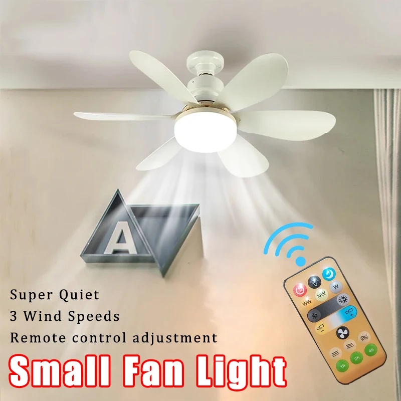 

New Ceiling Fan Light E27 LED 30W Mute Electric Ceiling Fan Light with Remote Control Lighting Living Room Study Room