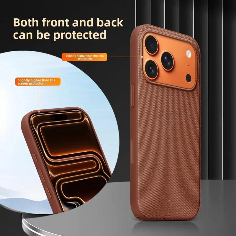 Luxuriöse, offizielle Technologie-Stoffhülle mit Magnetfunktion für iPhone 18 Pro, 17 Pro Max, kompatibel mit MagSafe, Original-Technologie, strukturierte Rückseite. – Detail 5
