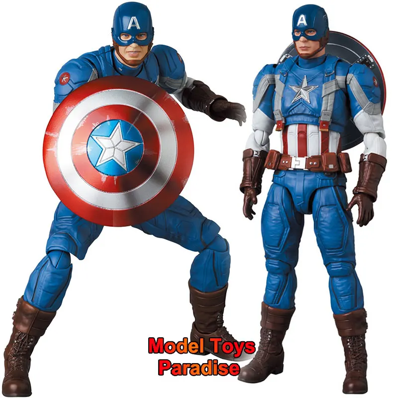 Original Medicom Toy Mafex 1/12 Movable Soldier Captain America First Avenger Super Hero Full Set 6'' Collectible Action Figure