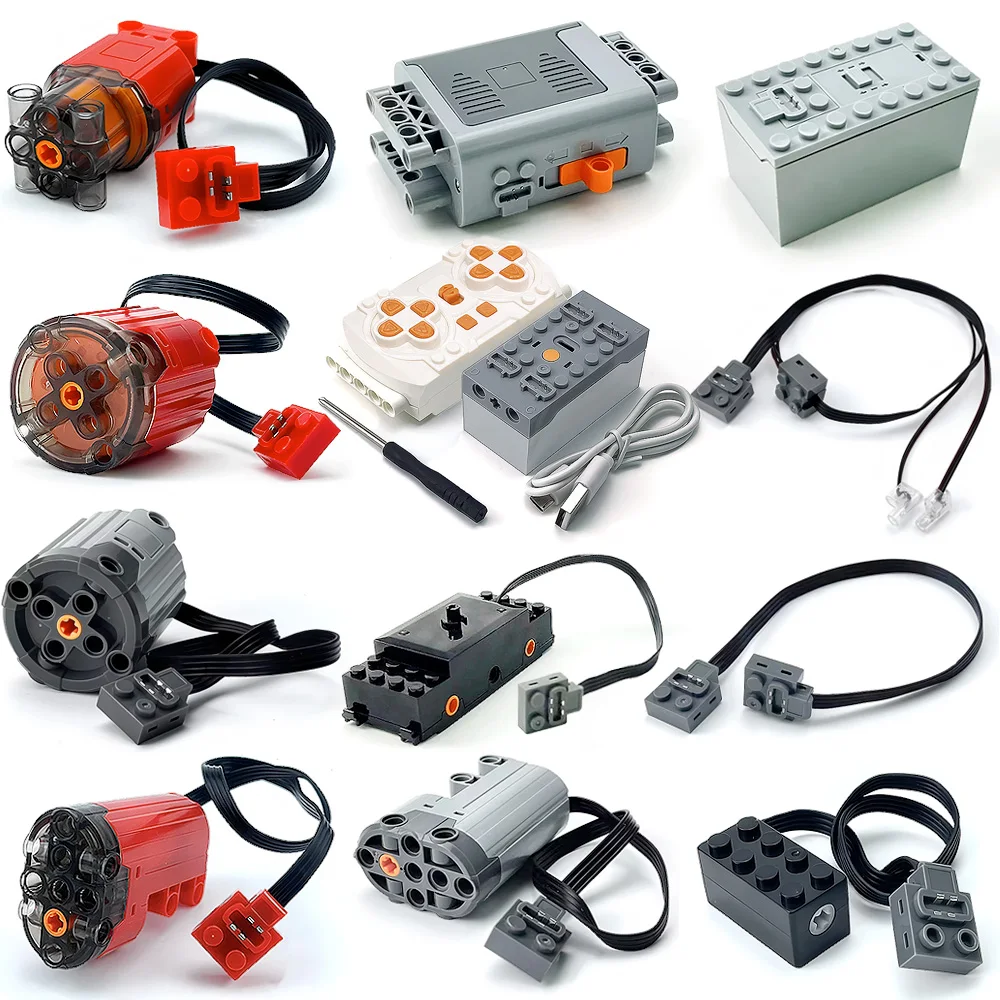 Electric vehicle remote control battery box switch with LED light power function MOC technology components power function motor