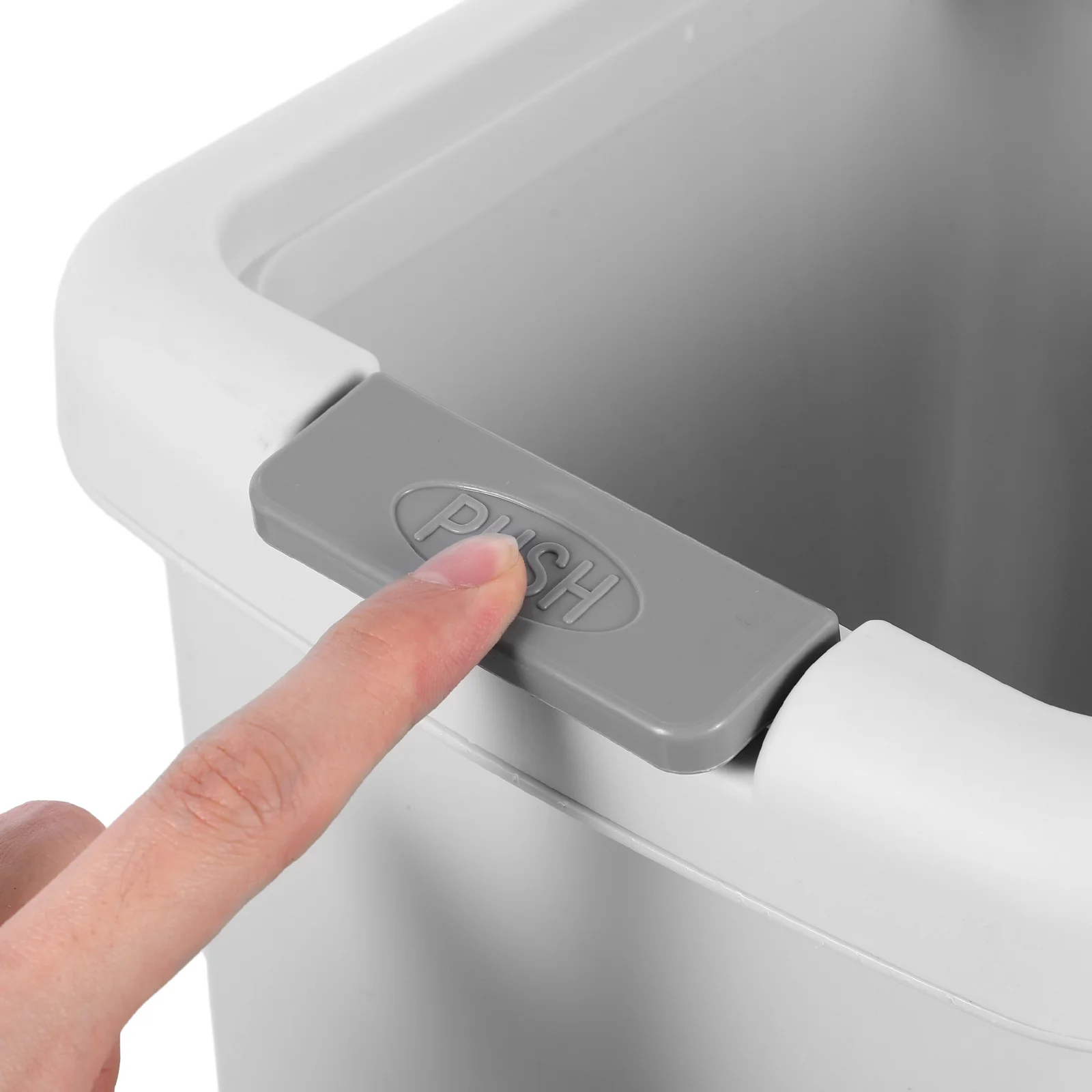 

Lidded Step-on Trash Can 13L Slim Pedal Waste Container for Kitchen Bathroom Bedroom Office Modern Household Garbage Bin