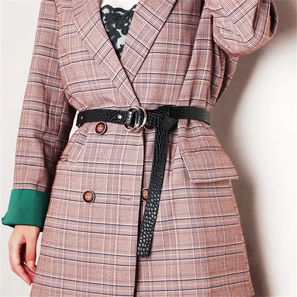 

Personalized pattern double ring button suit jacket waist retro ins style knot skirt ladies decorative belt K760