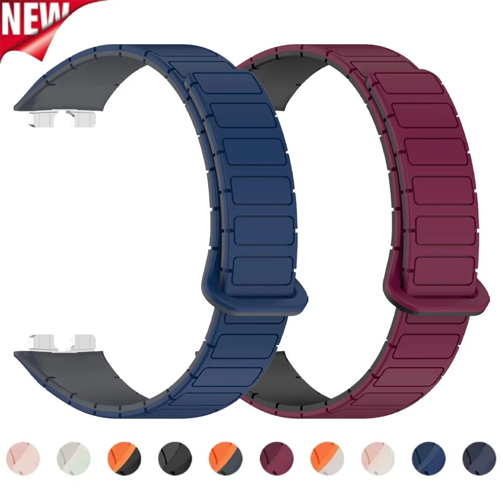 

Магнитный ремешок для Huawei Band 10/9/8, силиконовый ремешок для часов, сменный ремешок, спортивный браслет-петля для Huawei Smartband 9 8 10