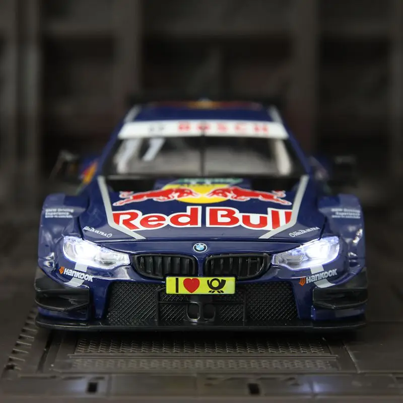 

CCA 1:24 моделирование BMW M4 DTM модель раллийного автомобиля из сплава Red Bull украшение автомобиля переднее колесо рулевые двери можно открыть