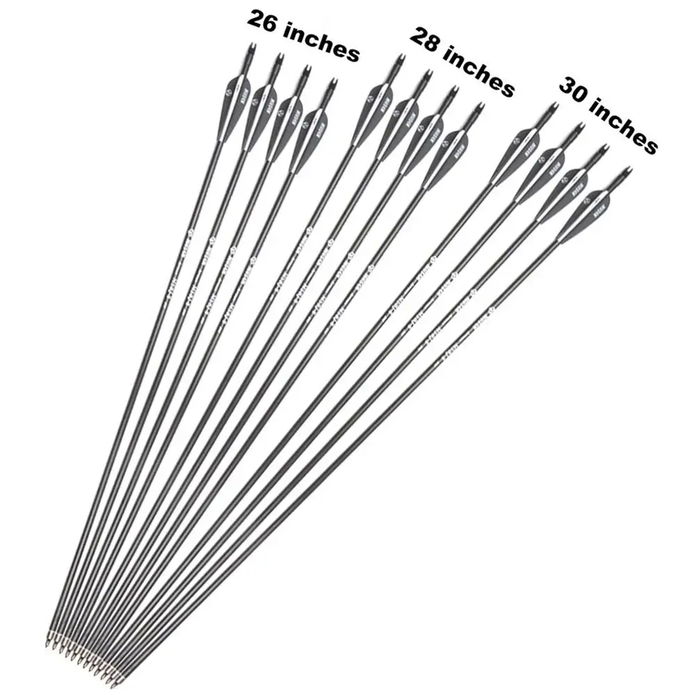 

26/28/30 inches OD 8mm Spine 500 Fiberglass Arrow Replaceable Arrowhead for Compound Bow Target Practice Shooting Hunting